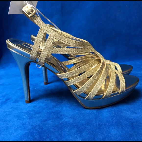 Sugar strappy gold shimmer heels - Picture 2 of 7